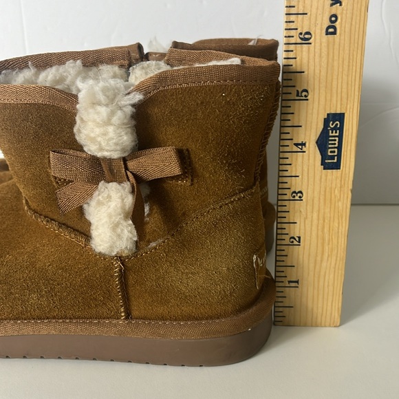 Koolaburra By UGG Brown Ankle boots Mini Bailey Bow II Kid’s Size 3 - Picture 7 of 9